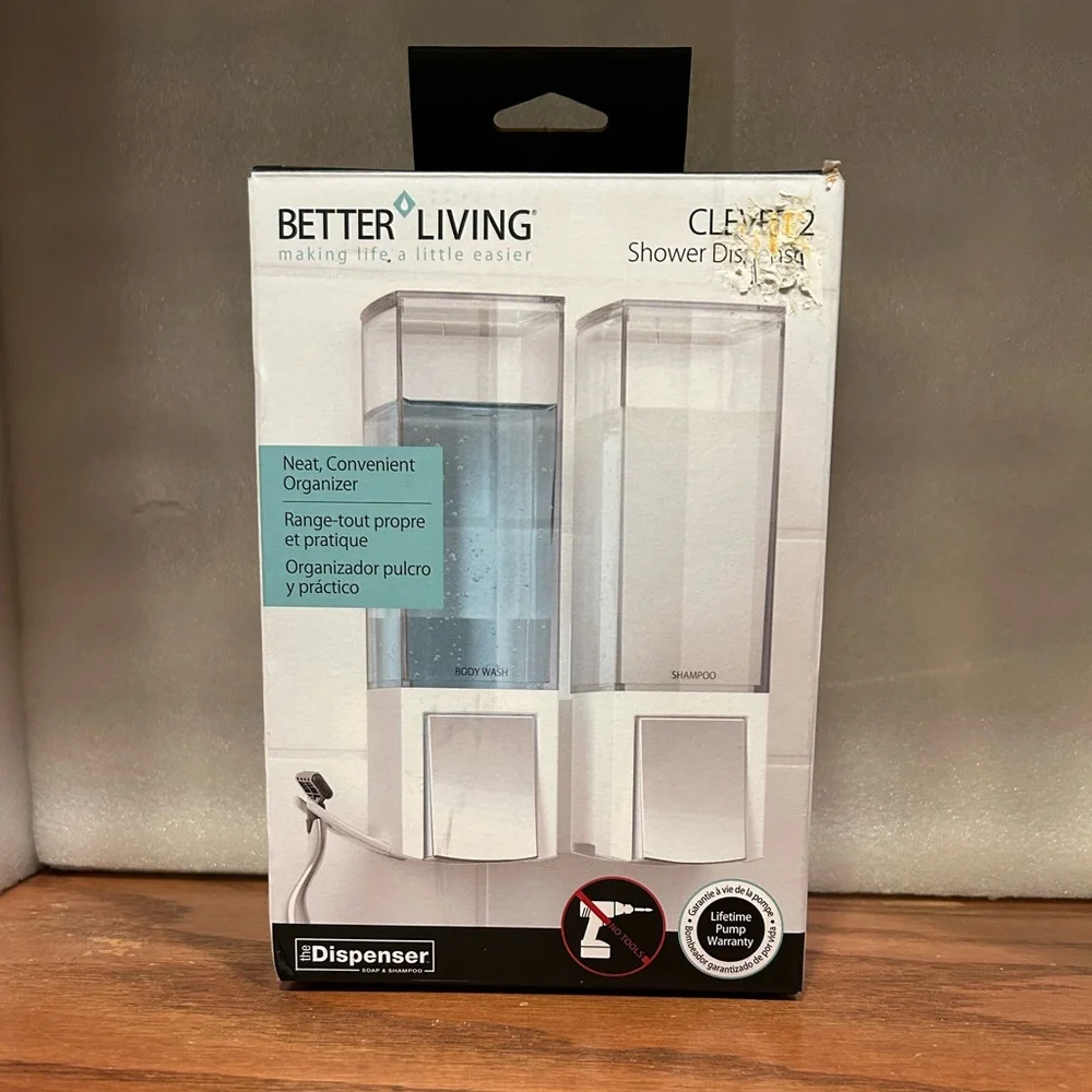 Better Living Shower Dispenser with Pumps, Convenient Organizer, Pamper, Spa